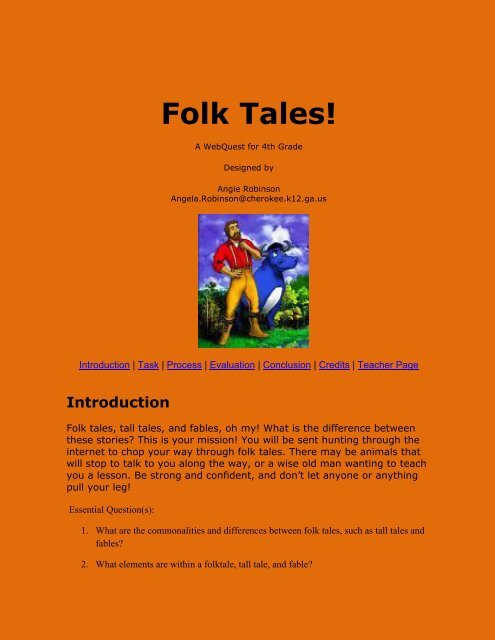 Tall Tales Webquest - Cherokee County Schools