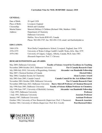 Neil Burford's CV and publications - Myweb.dal.ca - Dalhousie ...