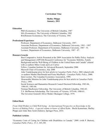 CV - Myweb.dal.ca - Dalhousie University