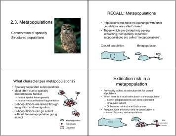 2.3. Metapopulations Extinction risk in a ... - Myweb.dal.ca