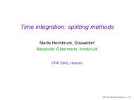 Time integration: splitting methods