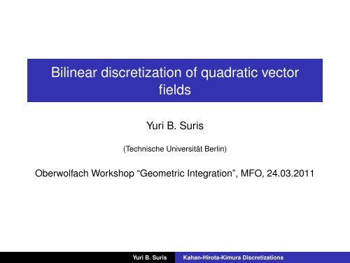 Bilinear discretization of quadratic vector fields