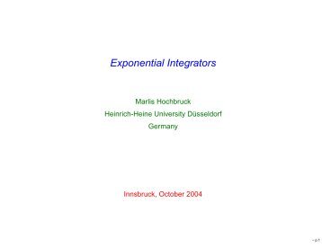 Exponential Integrators - Numerical Analysis Innsbruck