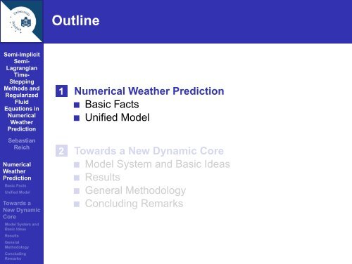 Semi-implicit semi-Lagrangian methods for numerical weather ...