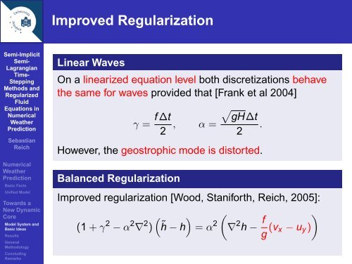 Semi-implicit semi-Lagrangian methods for numerical weather ...