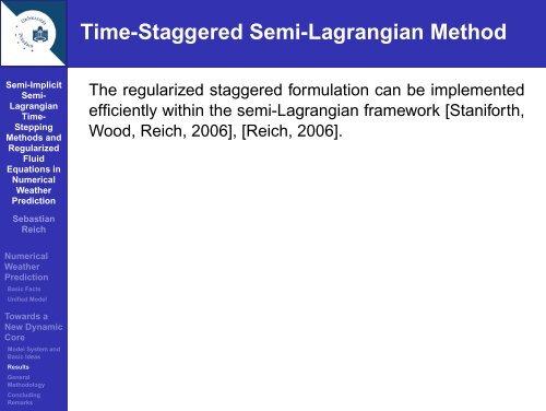 Semi-implicit semi-Lagrangian methods for numerical weather ...