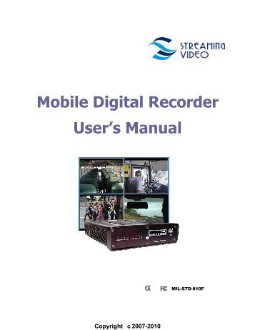 Mobile Digital Recorder User's Manual