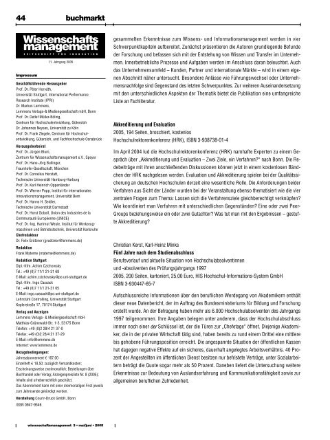 Heft 3/2005 - Lemmens Medien GmbH