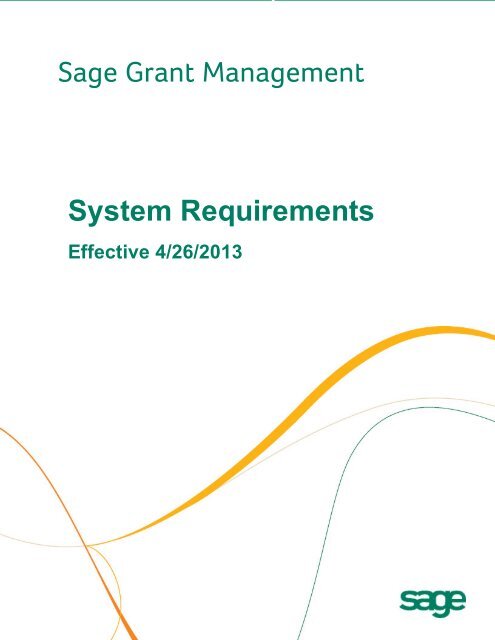 Sage Grant Management System Requirements