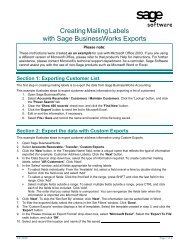 Creating Mailing Labels with Sage BusinessWorks Custom Exports