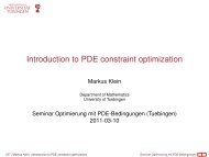 Introduction to PDE constraint optimization