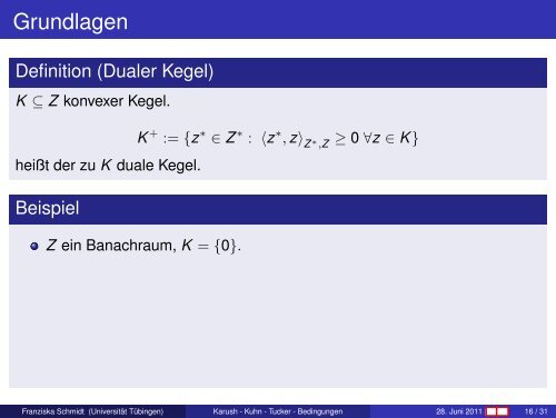 Karush - Kuhn - Tucker - Bedingungen im Banachraum - Universität ...