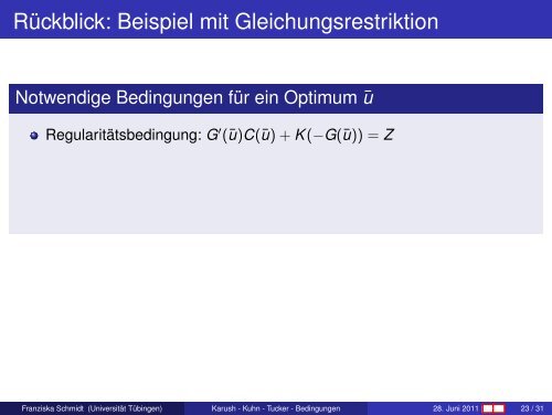 Karush - Kuhn - Tucker - Bedingungen im Banachraum - Universität ...