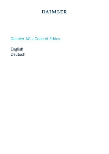 Code of Ethics der Daimler AG