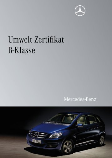 Umwelt-Zertifikat B-Klasse - Mercedes-Benz