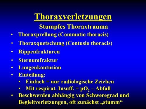 Thoraxprellung (Commotio thoracis)