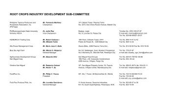 ROOT CROPS INDUSTRY DEVELOPMENT SUB-COMMITTEE