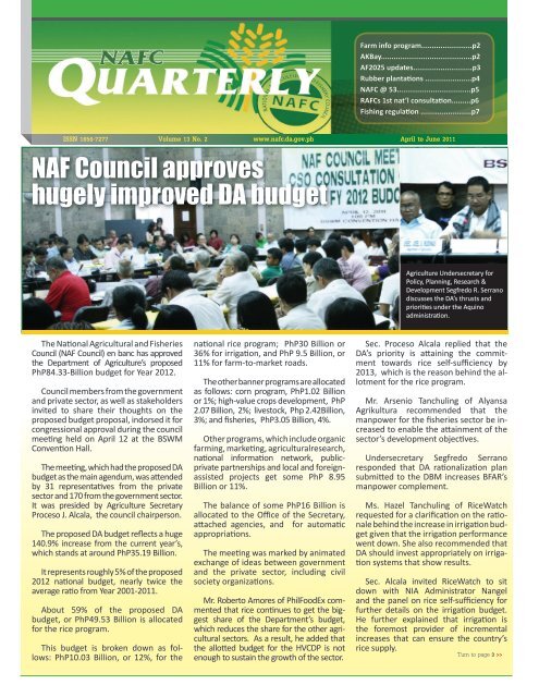 NAFC-2nd Quarterly News letter2011 Final - National Agricultural ...