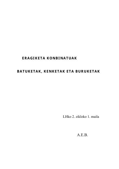 eragiketa konbinatuak - Nagusia