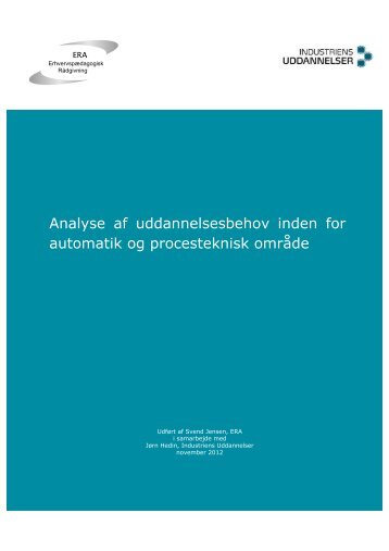 Analyse af uddannelsesbehov inden for automatik og procesteknisk ...