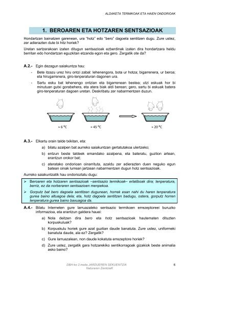 Aldaketa termikoak eta beren ondorioak - Nagusia