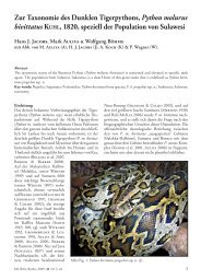 Zur Taxonomie des Dunklen Tigerpythons, Python molurus bivittatus ...