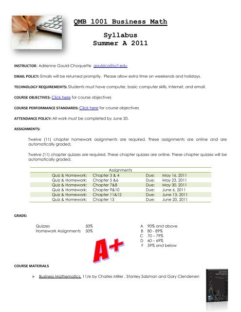 Math Problem Qmb QMB 1001 Business Math - Scf - State College of Florida
