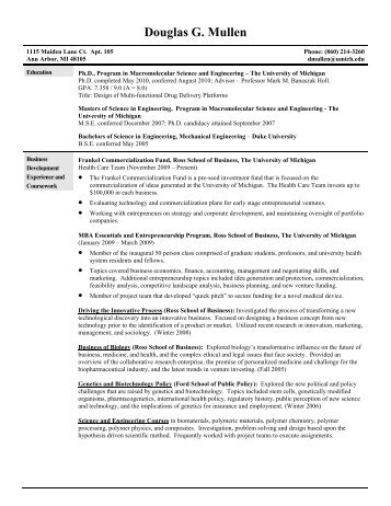 Doug's CV - The Michigan Nanotechnology Institute for Medicine ...