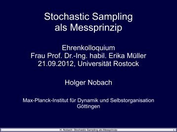 Stochastic Sampling als Messprinzip - Holger Nobach - nambis.de