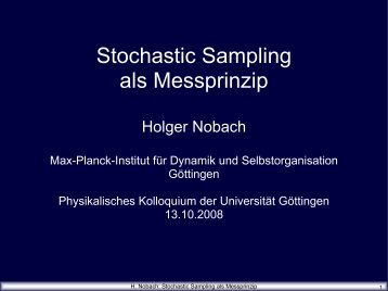 Stochastic Sampling als Messprinzip - Holger Nobach - nambis.de