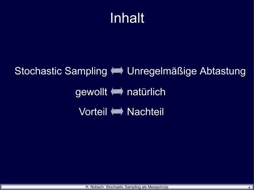 Stochastic Sampling als Messprinzip - Holger Nobach - nambis.de