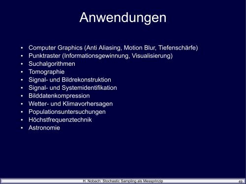 Stochastic Sampling als Messprinzip - Holger Nobach - nambis.de