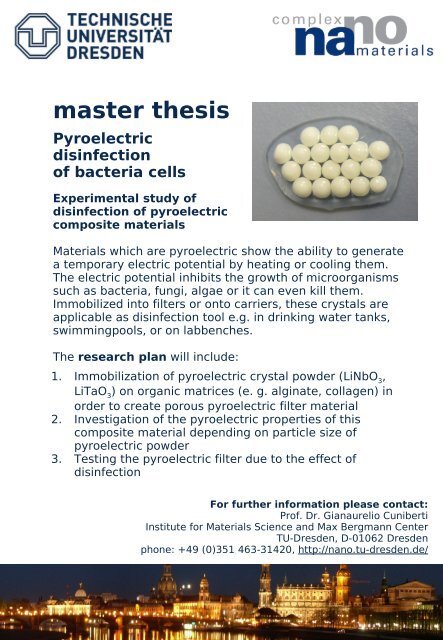 master thesis - Chair of Materials Science and Nanotechnology