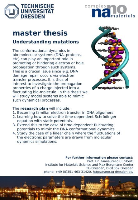 master thesis - Chair of Materials Science and Nanotechnology