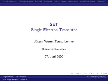 SET Single Electron Transistor