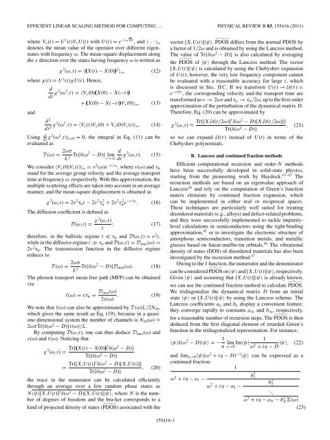 Efficient linear scaling method for computing the thermal conductivity ...