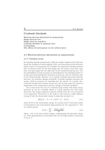 4 Coulomb blockade