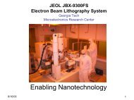 JEOL JBX-9300FS Electron Beam Lithography ... - Nanolithography