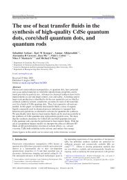 The use of heat transfer fluids in the synthesis of high-quality CdSe ...