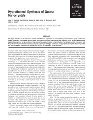 Hydrothermal Synthesis of Quartz Nanocrystals - Rice University