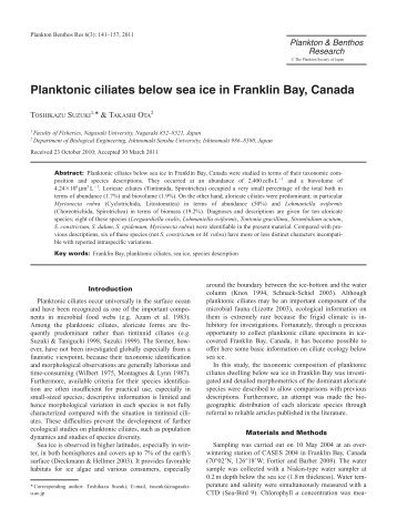 Plankton Benthos Res. 6(3): 141-157 (2011)
