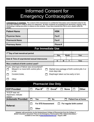 27 Informed Consent for Emergency Contraception August ... - NAPRA