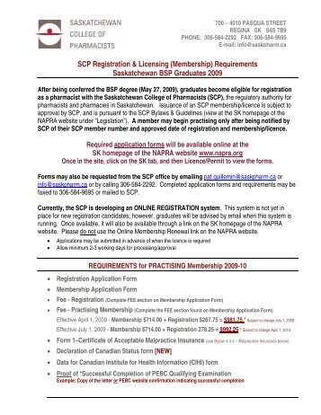 2011 BSP Graduates Licensing & Registration Requirements - NAPRA