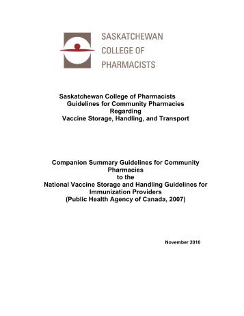 Guidelines Regarding Vaccine Storage Handling and ... - NAPRA