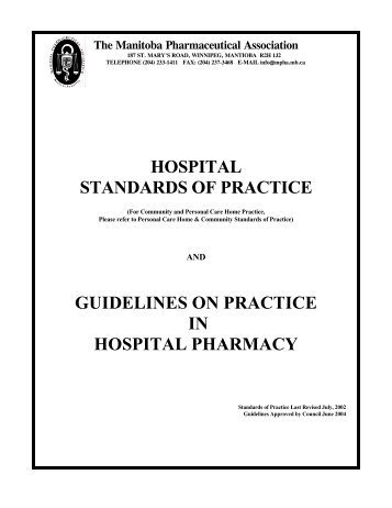 HOSPITAL STANDARDS OF PRACTICE GUIDELINES ON ... - NAPRA