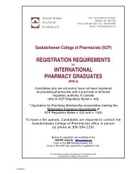Saskatchewan College of Pharmacists (SCP) - NAPRA