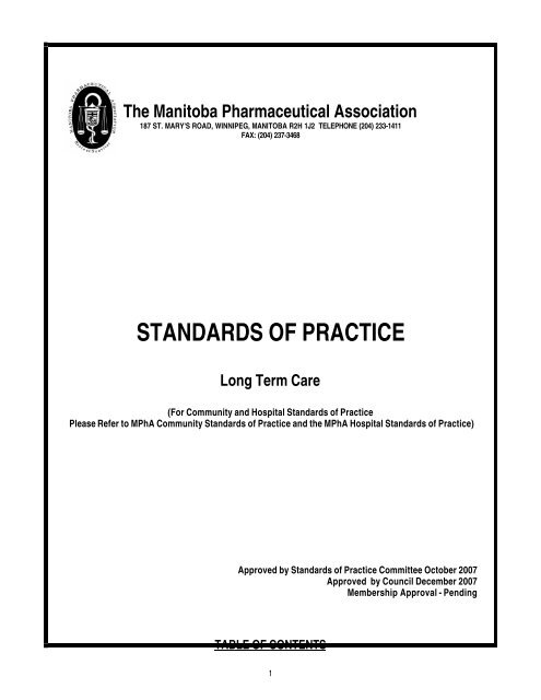 STANDARDS OF PRACTICE - NAPRA