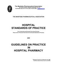 guidelines on practice in hospital pharmacy - NAPRA
