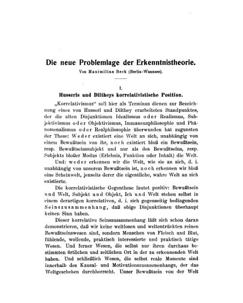 Die neue Problemlage der Erkenntnistheorie (1928) - NASEPblog