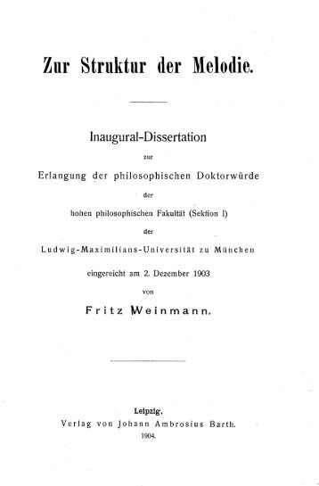 Zur Struktur der Melodie (1903) - NASEPblog